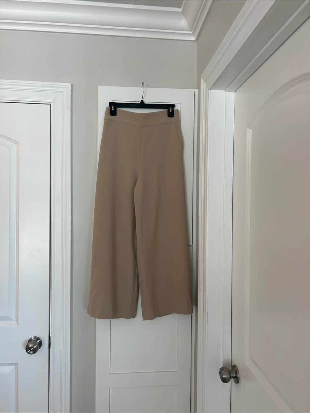 Zara Beige Wide-Leg High Waist Trousers
